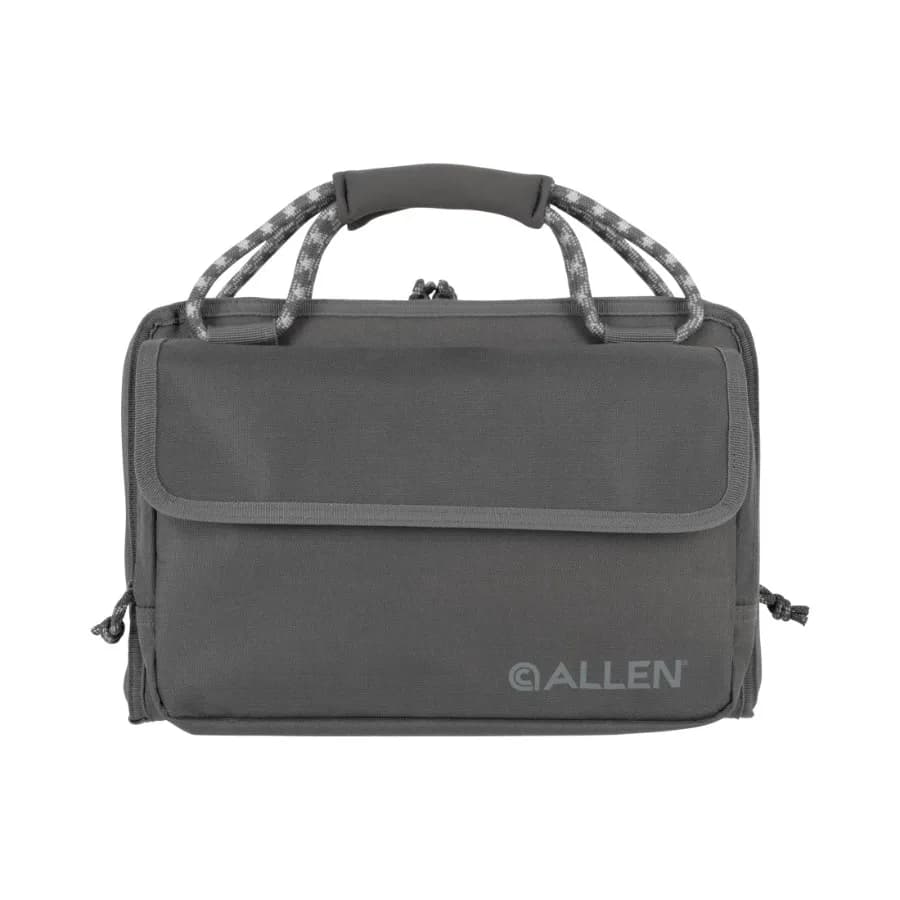 Rollins Double Handgun Case for outdoor shooting and transport, durable nylon fabric, gray color, water-resistant with padded i