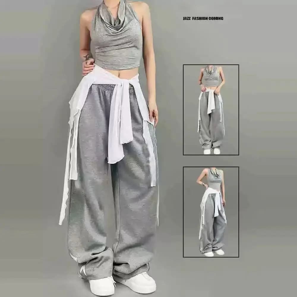 Jeans Pants Decor Irregular Jazz Dance Scarf Streetwear See Through Hip-hop Scarf Harajuku High Waist Y2K Belt