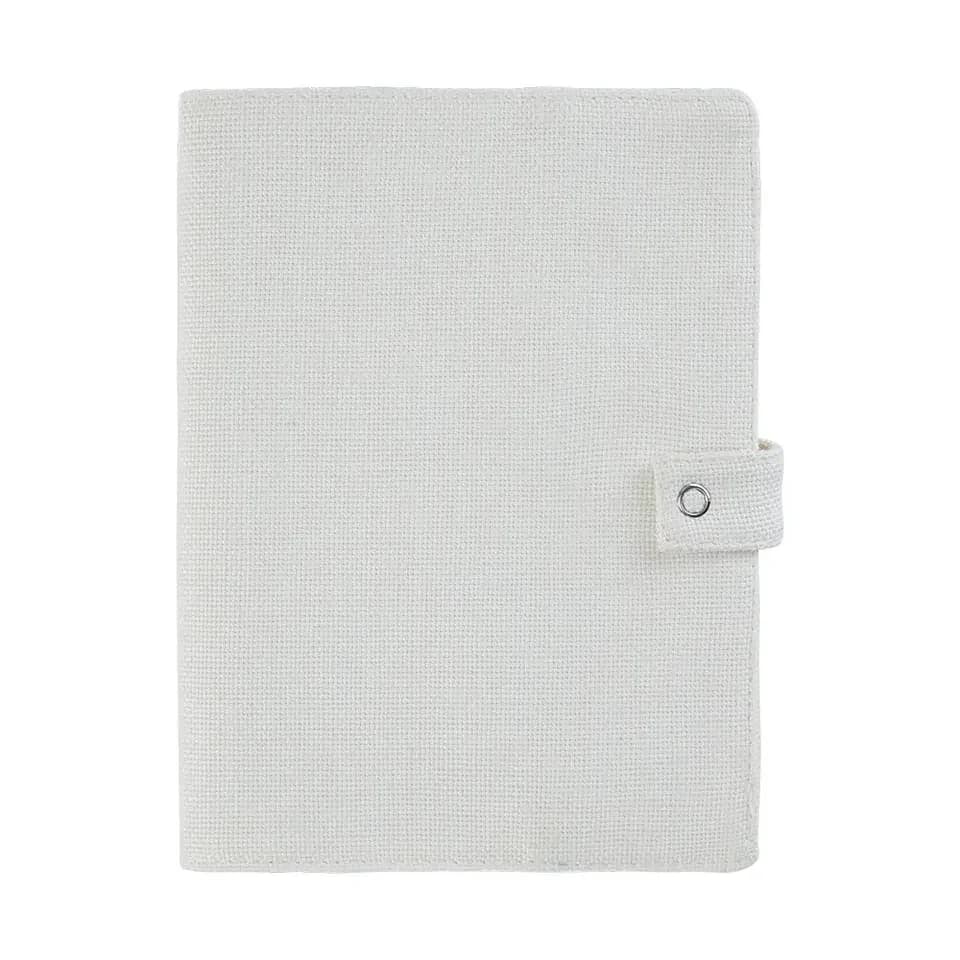 Copertina rigida in cotone e lino per riviste Copertina per notebook bianca vuota a sublimazione A5 Regalo creativo per la stampa del logo fotografico fai-da-te