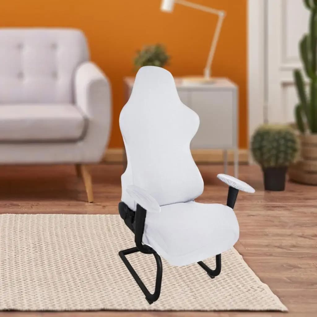 Stretch Gaming Chair Cover Solid Color Washable Ergonomic Polyester Dustproof