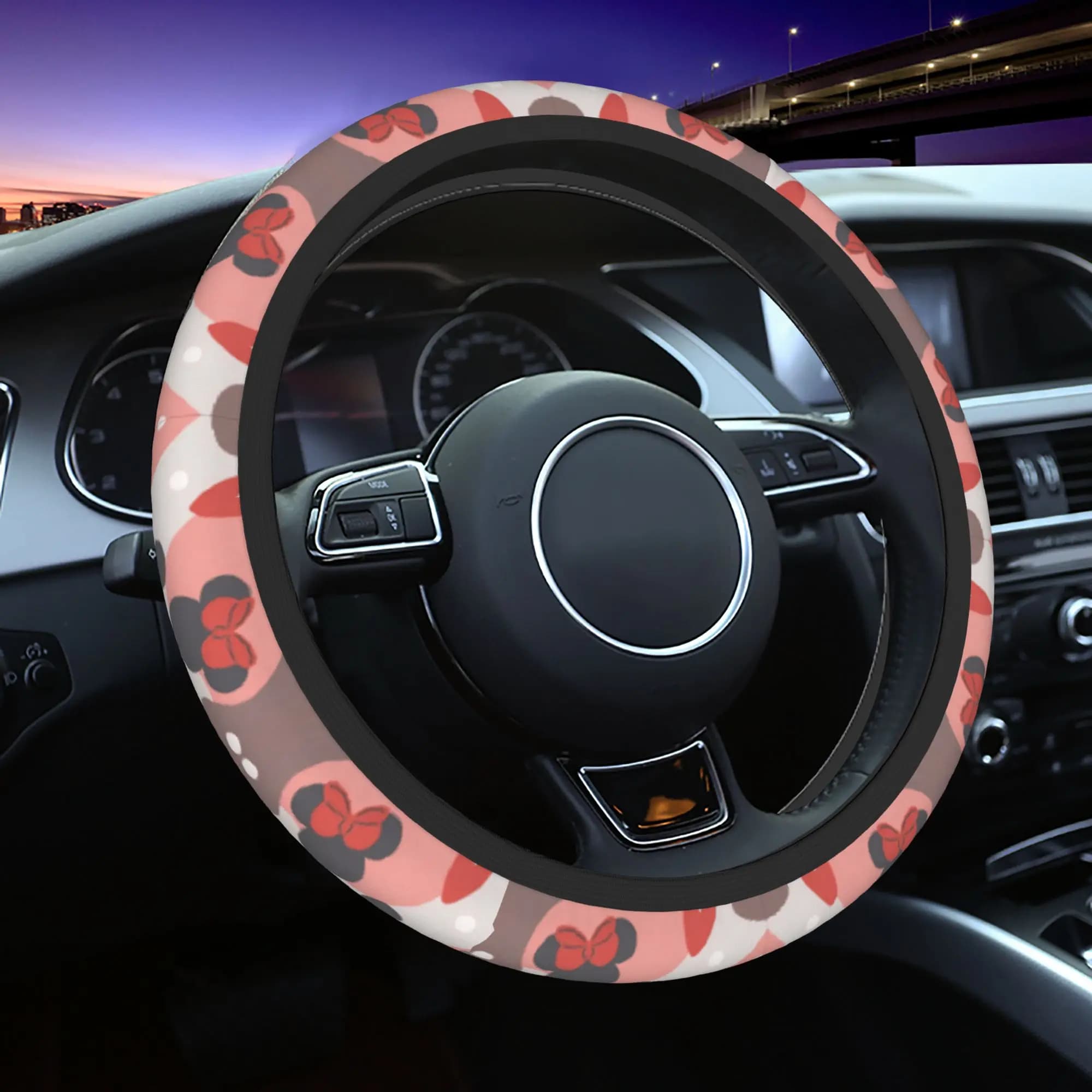 Coprivolante per auto Mickey Mouse e Minnie Mouse, antiscivolo, protezione per volante, accessori auto