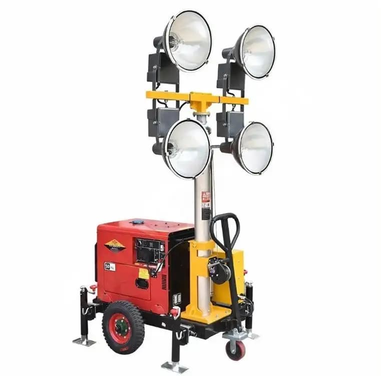 High Quality Portable Mobile Generation Powered Mobile Light Tower for Outdoor Night Lighting