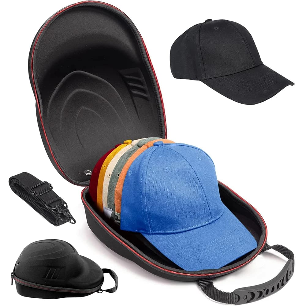 Custodia rigida da viaggio per cappelli da baseball, organizer per cappelli da baseball con maniglia per il trasporto
