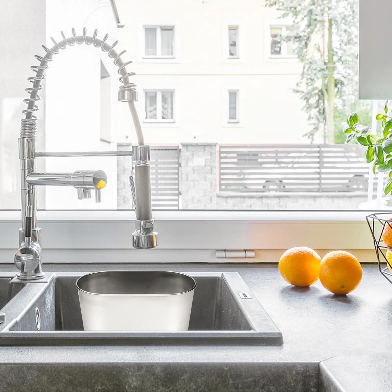 Cestello per scarico lavello cucina in acciaio inossidabile, filtro angolare per rifiuti alimentari, organizer per drenaggio e asciugatura utensili da cucina
