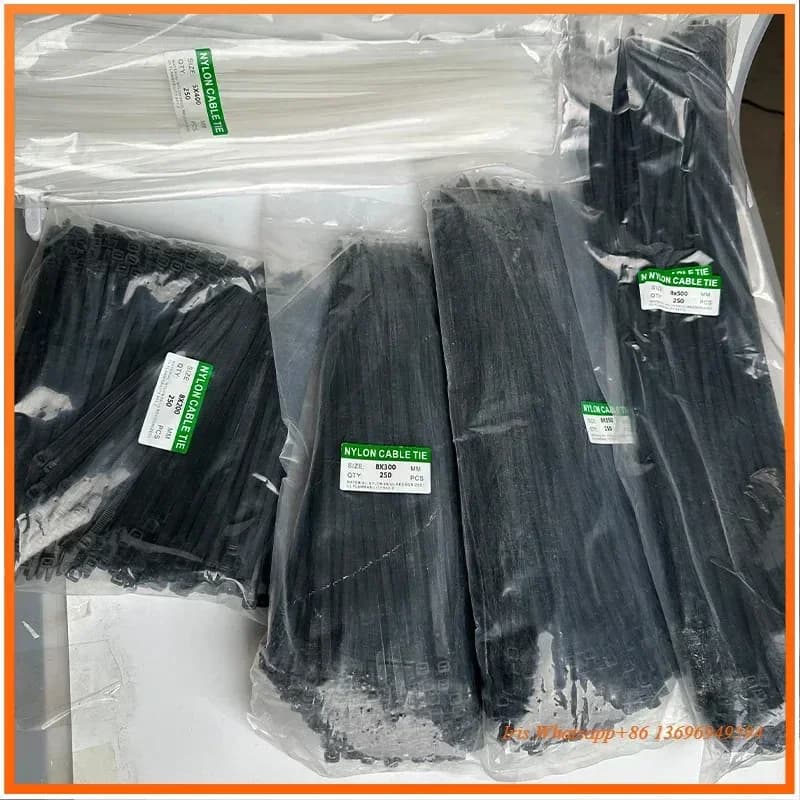 500lbs Tensile Nylon Cable Ties 5x200 5x300mm 5x500mm, Heavy UV Resistant Zip Ties for Outdoor Industrial Use