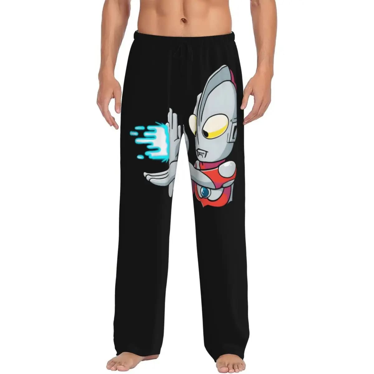 Custom Printed Ultraman Anime Pajama Pants Men Harajuku Manga Cartoon Sleep Sleepwear Bottoms with Pockets