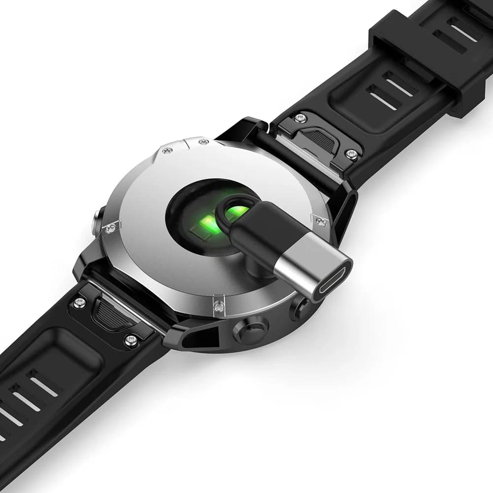 Adattatore di ricarica per smartwatch con foro per laccetto, connettore USB-C/Micro USB/iOS, cavo di alimentazione per Garmin Fenix 7