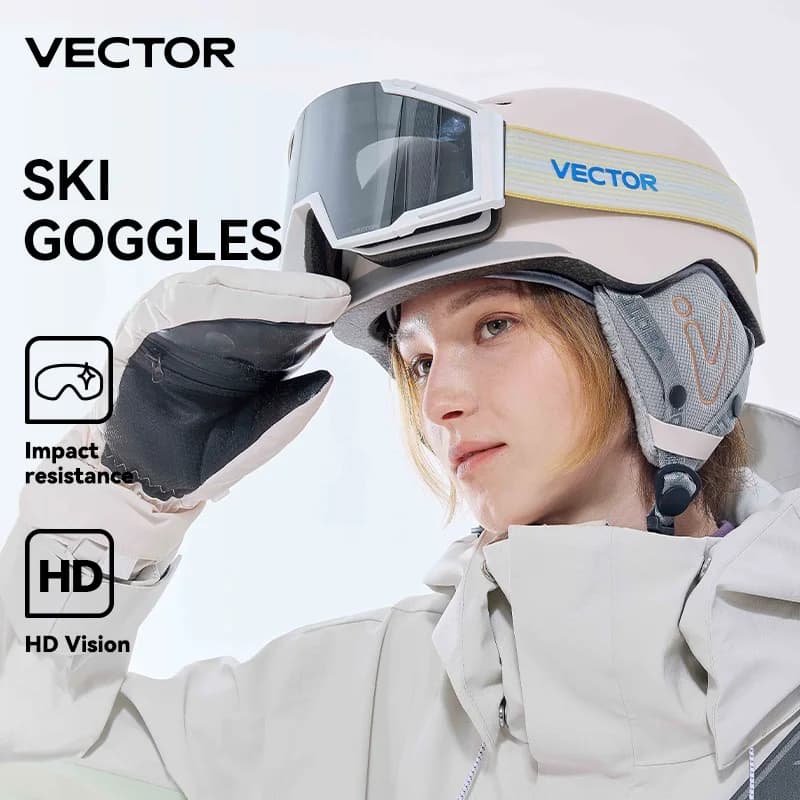 VECTOR Occhiali da sci piccoli con cinturino con stampa per uomo Donna Lenti magnetiche intercambiabili Occhiali da sole UV400 Occhiali da neve antiappannamento