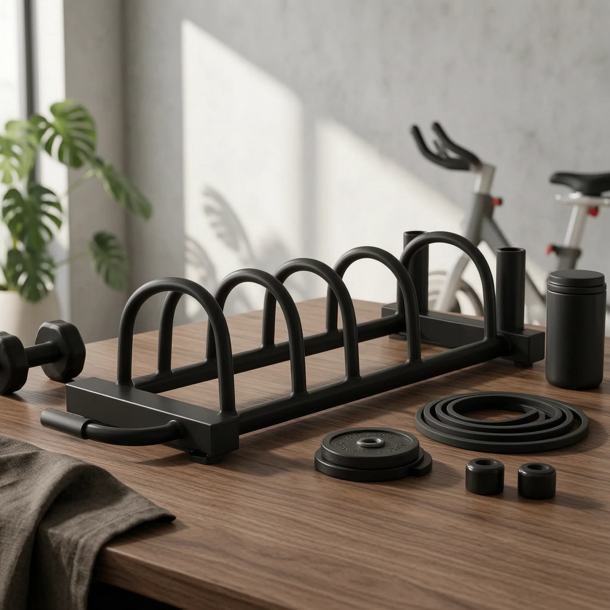 Weight Plate Cart with Wheels Mobile Weight Rack with Barbell Holders Barbell Holder Sturdy Gym Organizer Stable
