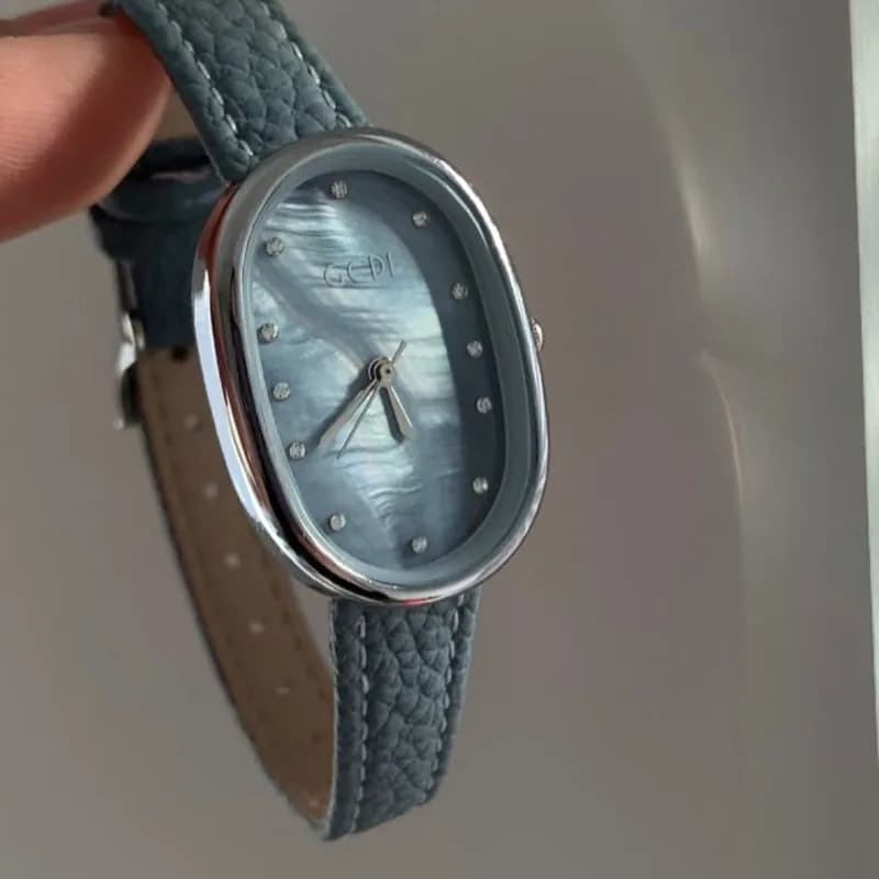Orologio da Donna al Quarzo di Alta Gamma Blu Rotondo, Elegante e Raffinato