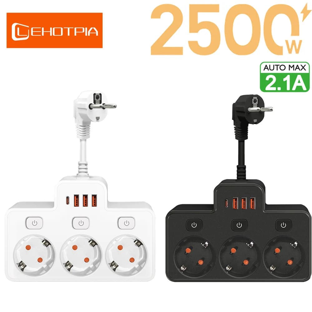 Presa CA UE Corea Presa multipla Interruttore indipendente montato a parete Filtro di rete Multitap con porte USB Adattatore filtro di rete di ricarica