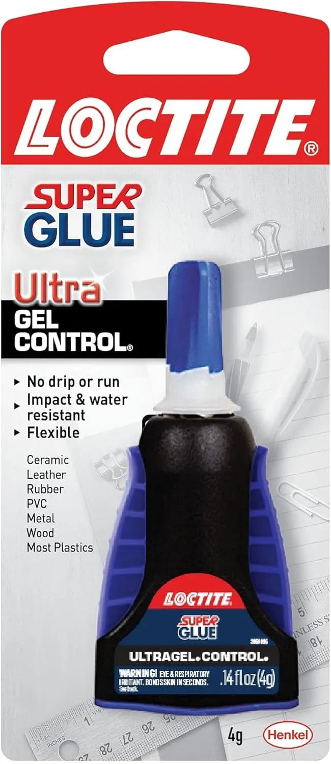 Colla Super Ultra Gel Control, Trasparente, 0.14 fl oz - Adesivo a Rapida Asciugatura per Plastica, Legno, Metallo e Artigianato