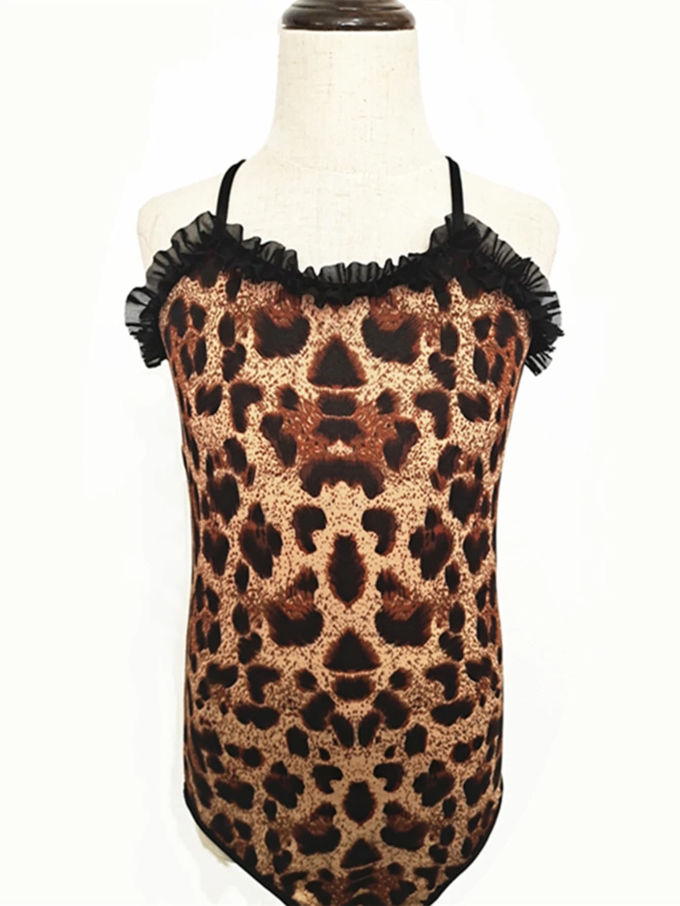 Abbigliamento da ballo per bambini Linea leopardata Abbigliamento da ballo Abiti da festa per ragazze Salsa Tango Rumba Abito da ballo da sala Gonna superiore Set da 2 pezzi