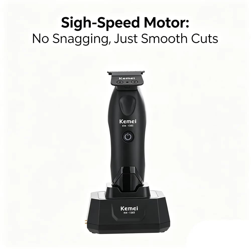 Kemei 1385 1386 Professional Haircut from Barbiere with T Blade, 7500 RPM, LED Display, Men's Hair Cutting Machine with 0mm Finish