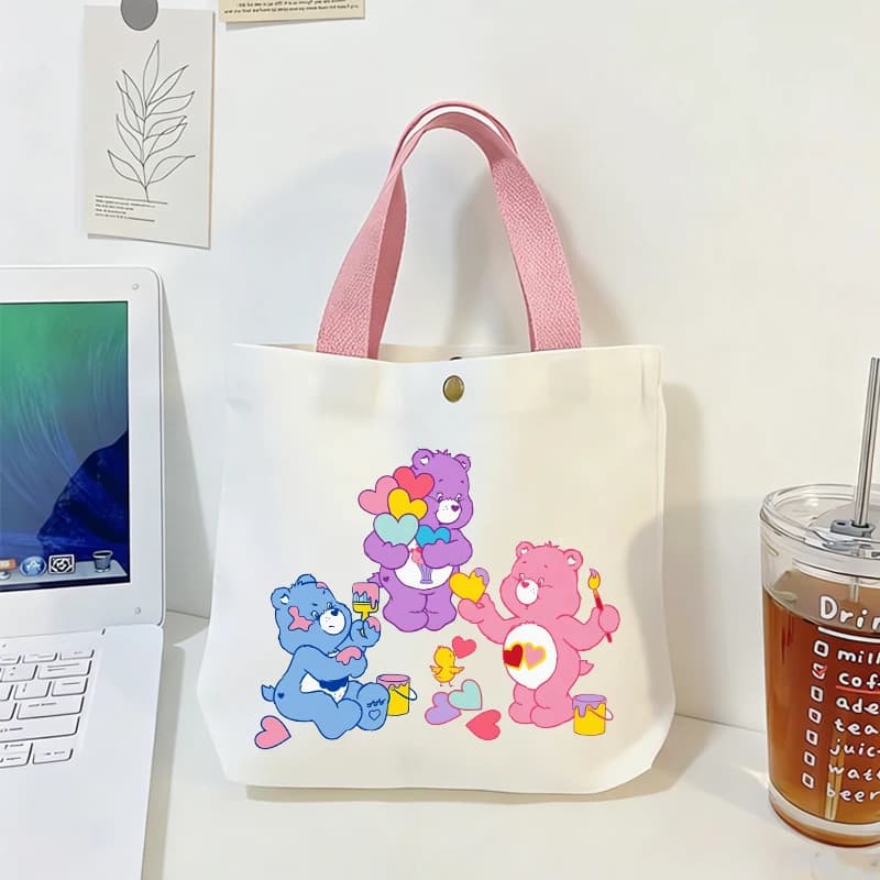 Borse Tote Cute Cares Bears Nuove Borse da Viaggio e Shopping in Tela per Donne Borsa Moda per Studentesse Regalo di Compleanno per Ragazze Vendite Calde