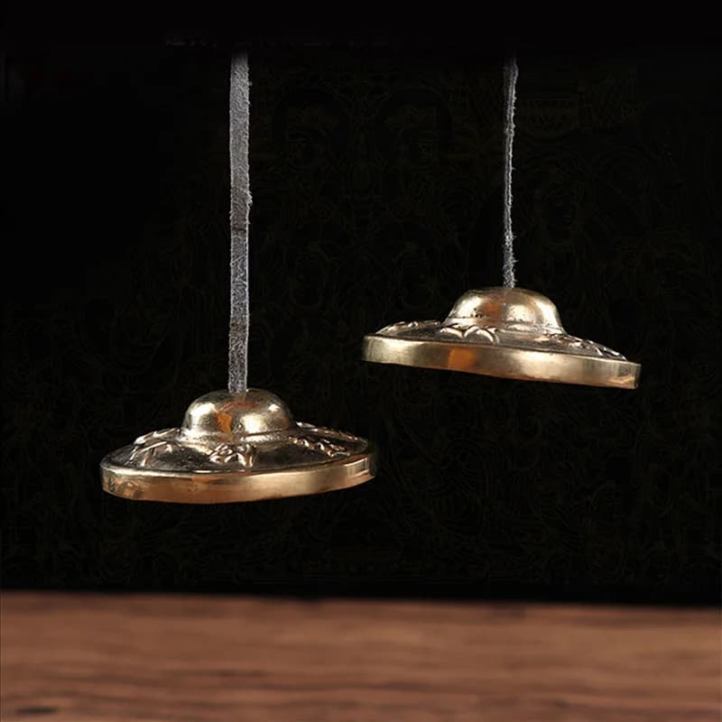 HOES-2X Tibetan Tingsha Cymbals Meditation Bells 6.5 Cm Meditation Chime Bells,Meditation Yoga Bell For Percussion Instrument