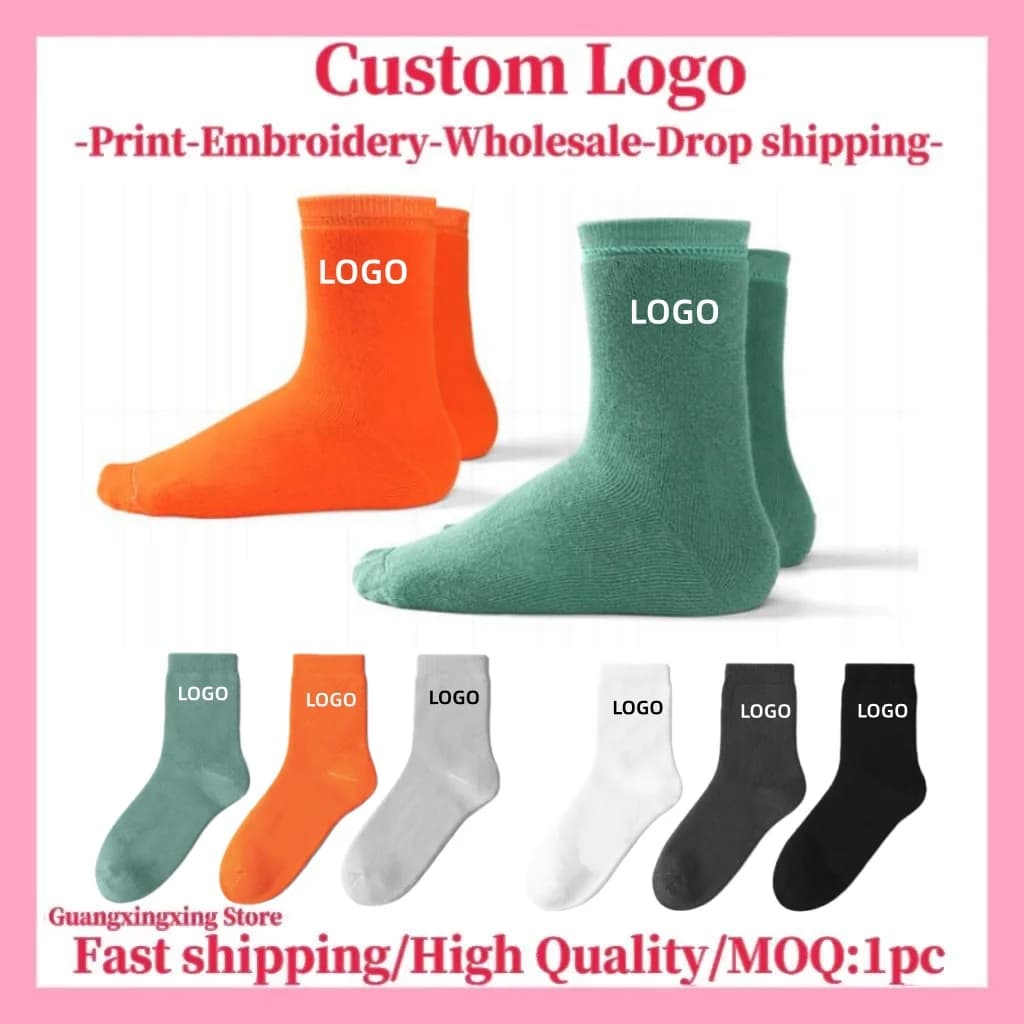 Custom Logo for Socks Custom Men's Socks Unisex Socks 3D Printed Images Customize Your Design Photos