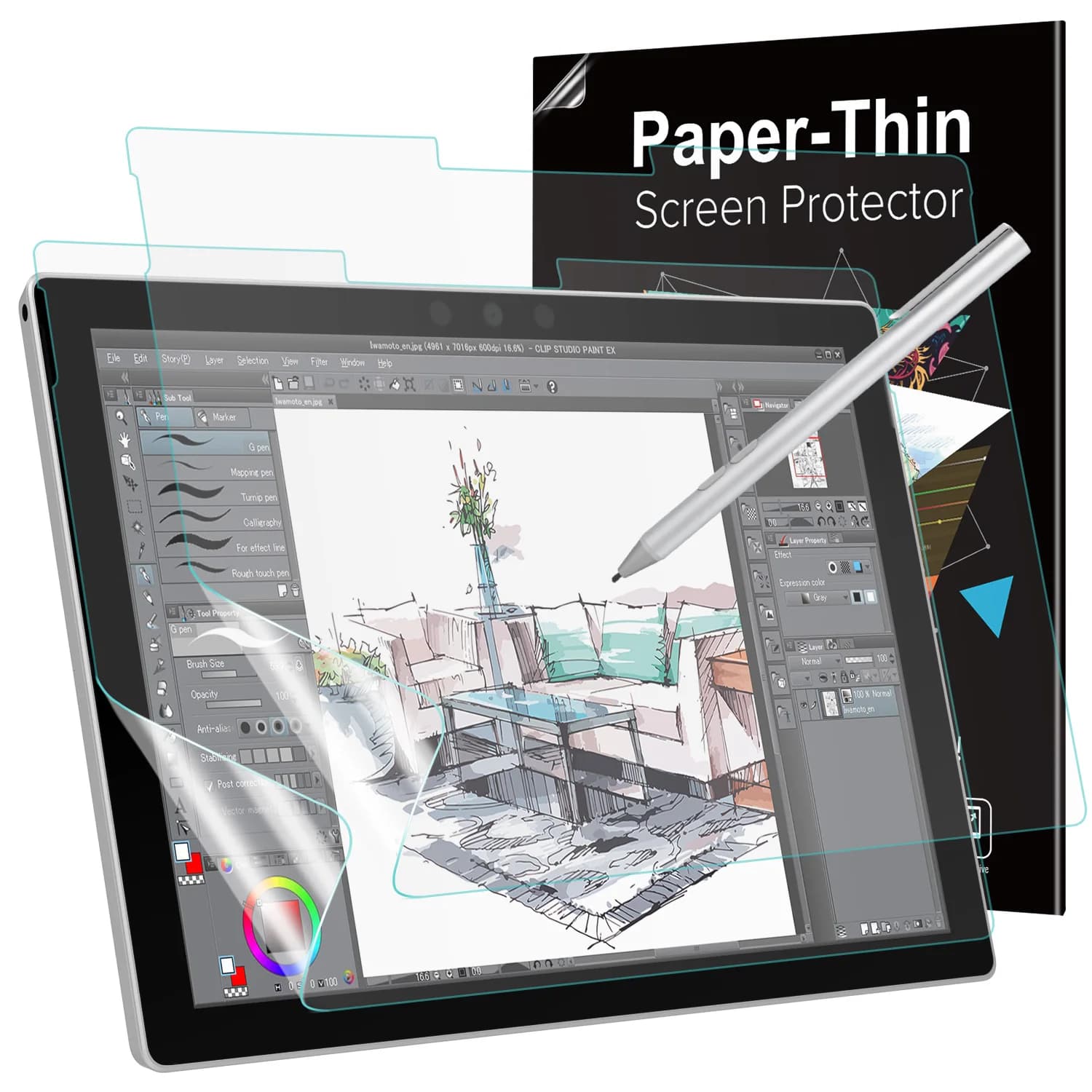 Pellicola protettiva opaca per Microsoft Surface Pro 7 plus/Pro 7/Pro 6/Pro 5/Pro 4/Pro LTE Tablet, per scrivere e disegnare come su carta