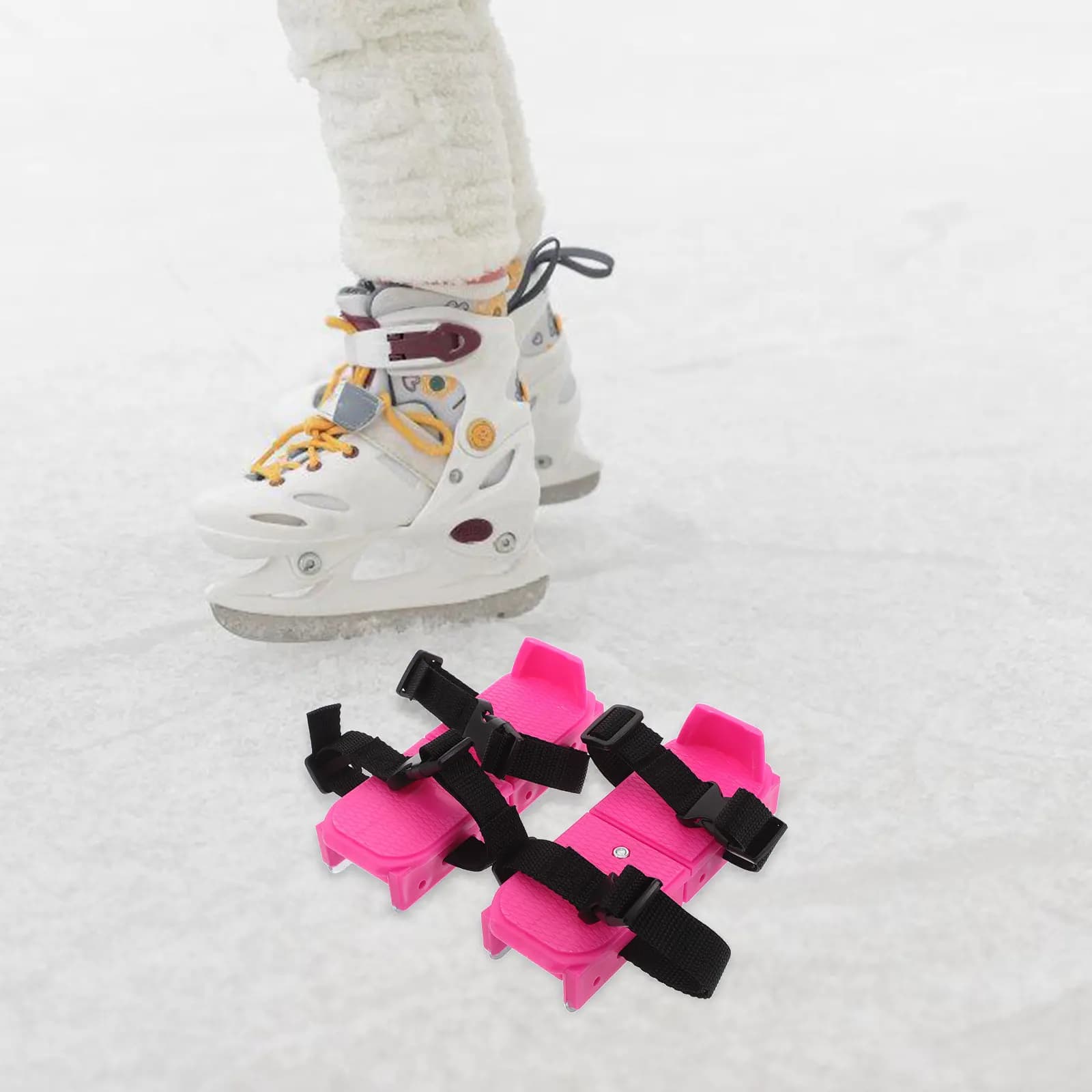 1 Paio di Pattini da Ghiaccio Regolabili per Bambini Principianti, Pattinaggio Freestyle sulla Neve, Comodi e Sicuri per Attività Invernali all'Aperto, Mini Sci