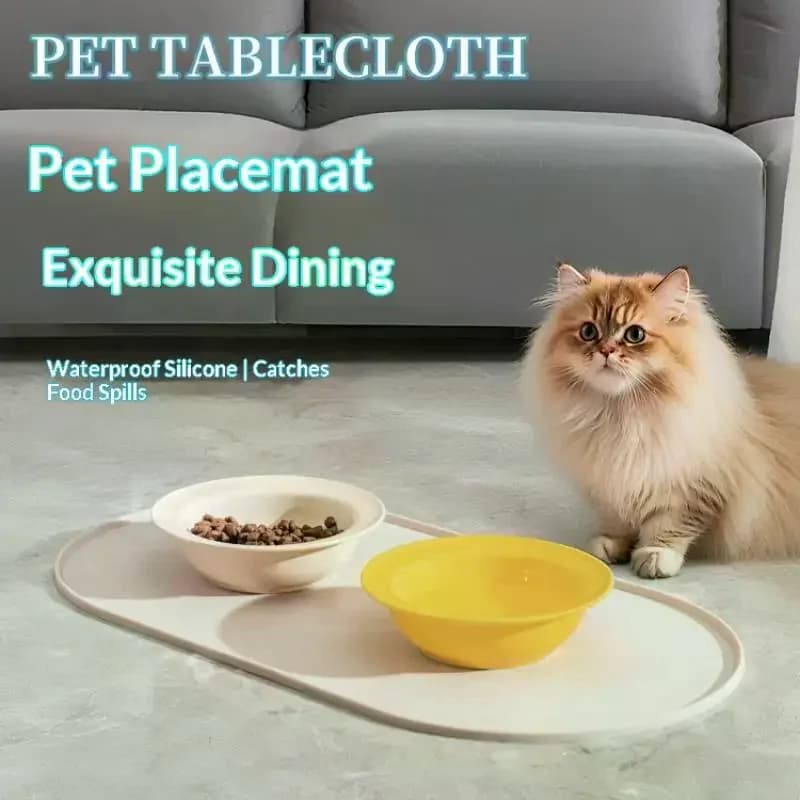 Tappetino per Alimenti per Animali Domestici Compatibile con Ciotole per Gatti/Cani, Tappetino per Alimentazione Gatti Multipet per Famiglie con Design Antiscivolo e Impermeabile