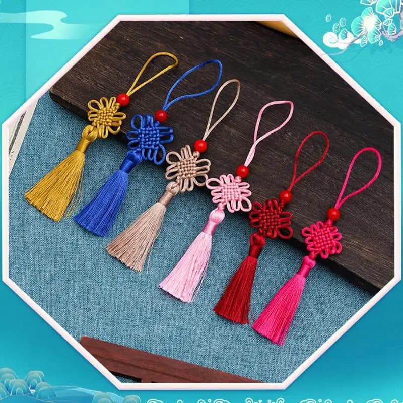 5Pcs Tassels Chinese Knots Silk Tassel Mini Beaded Pendant Fringe For Curtain DIY Crafts Jewelry Making Decoration