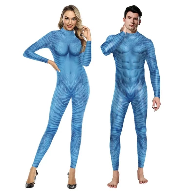 Film Avatar Il Via dell'Acqua Alieno Cosplay 3D Tuta Donna Uomo Avatar Costume Cosplay Halloween Zenti Party Body