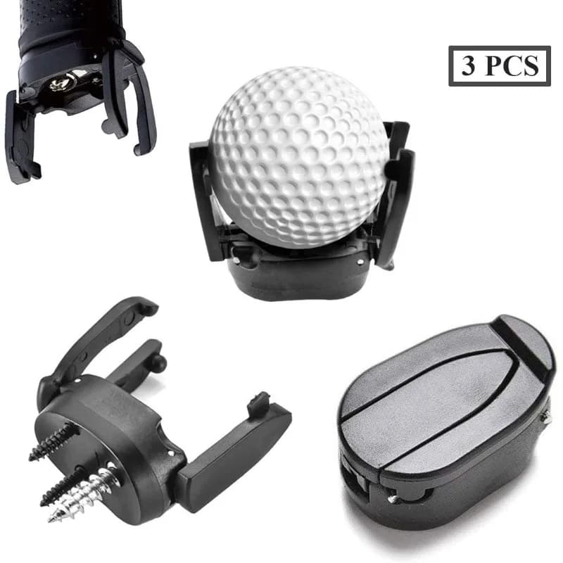 Set di 3 Nuovi Raccogli Palline da Golf Mini in Plastica Nera, Strumenti per Recupero Palline da Golf per Esterni