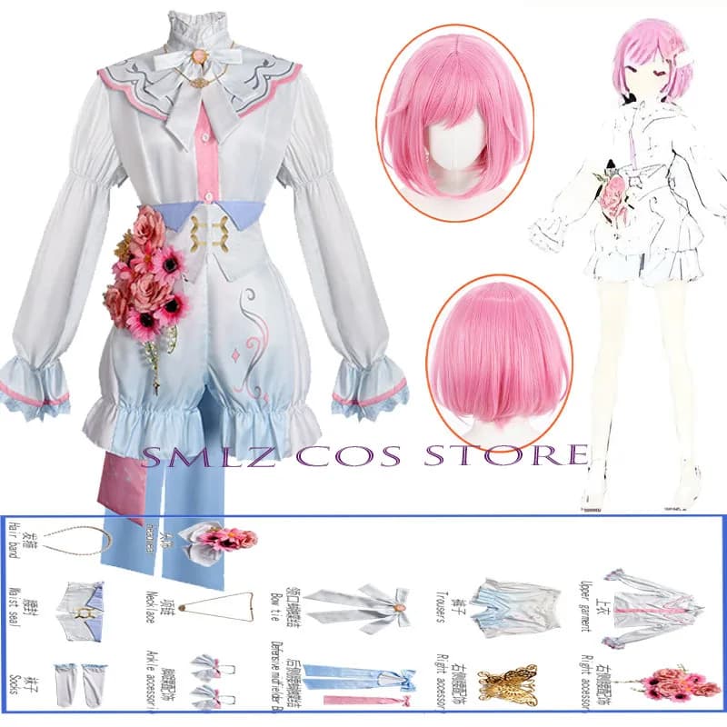 Costume Cosplay Anime PJSK Otori Emu, Abito Uniforme da Gioco wsw12, Completo con Parrucca, Outfit per Festa di Halloween per Donna