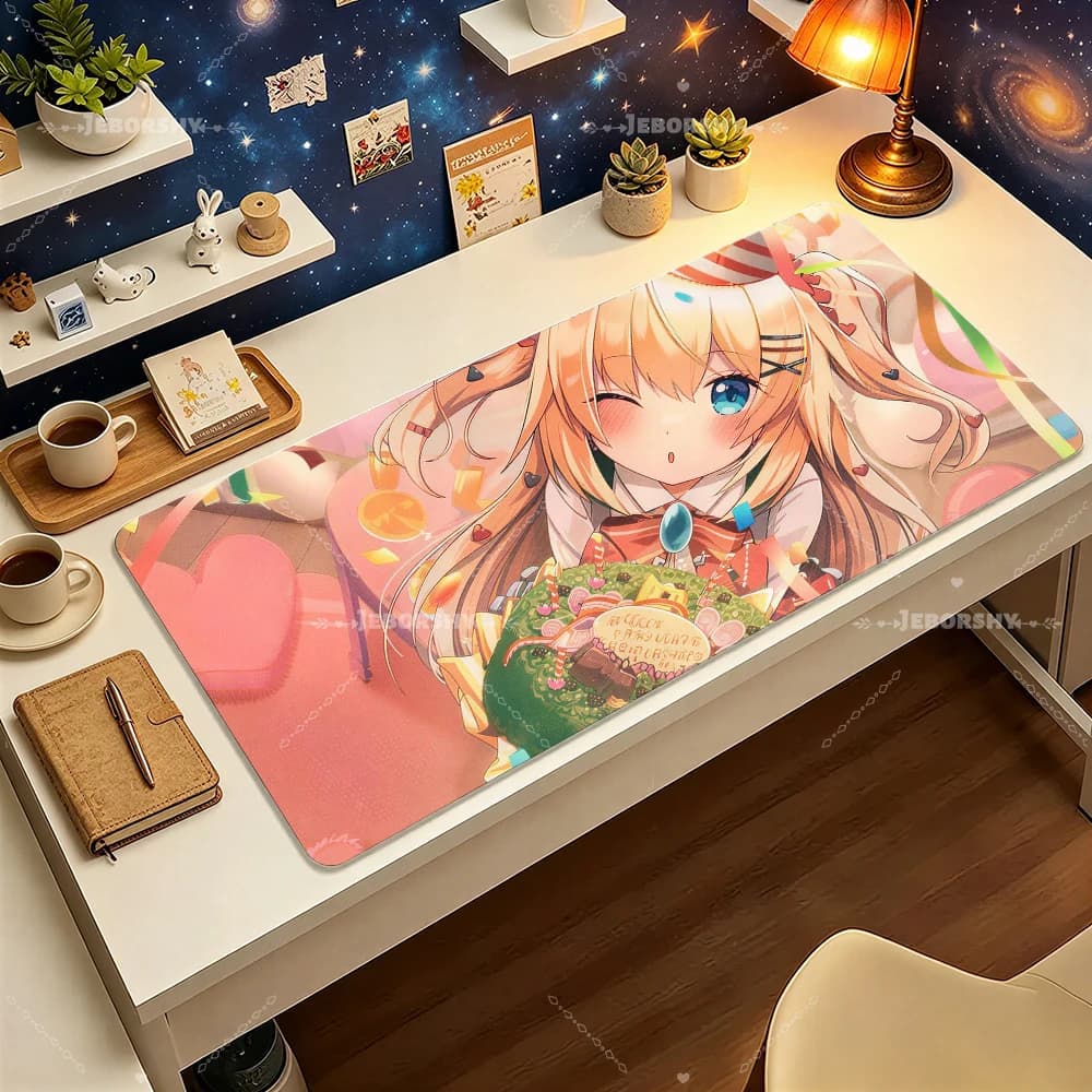 Tappetino per mouse Red Heart Virtual Idol Girl, tappetino antiscivolo in gomma per computer portatile, decorazione per scrivania da gamer, tappetino per mouse per giochi in ufficio