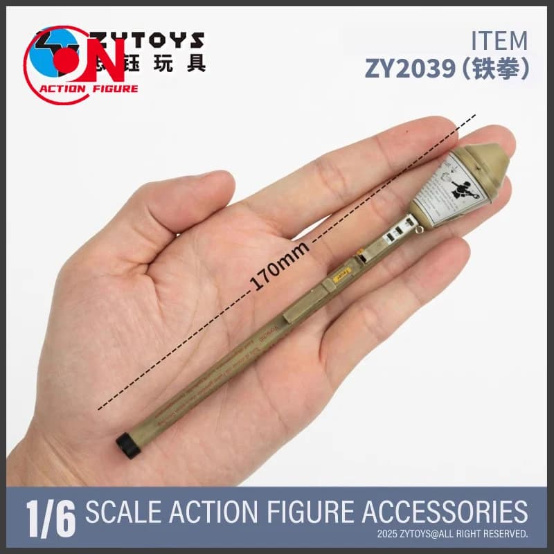 ZYTOYS ZY2039 Modello in Plastica Panzerfaust della Seconda Guerra Mondiale, Lanciagranate Antinazionale Tedesco in Scala 1/6, Compatibile con Action Figure da 12 Pollici