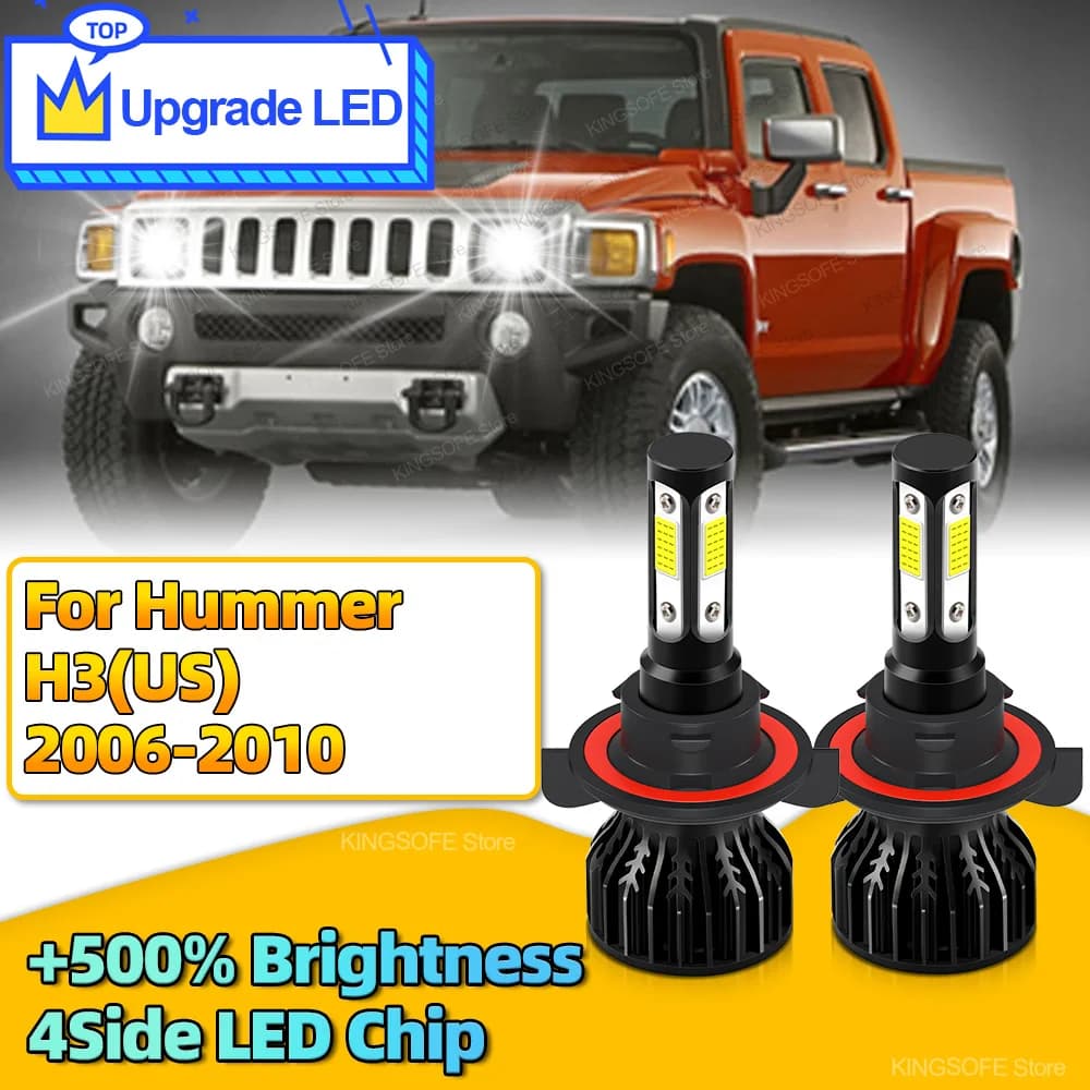 2 pz Led Lampadina Auto Faro Canbus H13 9008 180 W Lampada Della Luce Per Hummer H3 (USA) 2006 2007 2008 09 2010 con 4 Lati Chip di Alta Luminosità