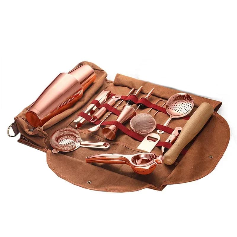 l Borsa da viaggio professionale per barista Borsa per attrezzi portatile in tela per cocktail Shaker Borsa per vino senza attrezzi