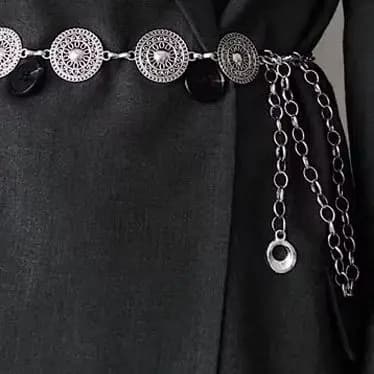 Gold Adjustable Buckle Long Waist Belt Dress Body Chain Fashion For Women Vintage Openwork Metal