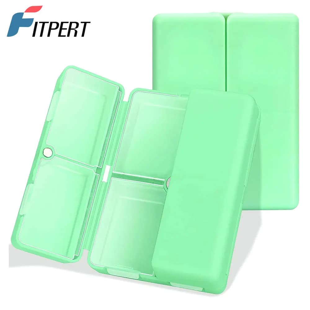 Daily pill holder, 7-part laptop case for travel, coin pocket wallet for containing vitamins, supplements, medications