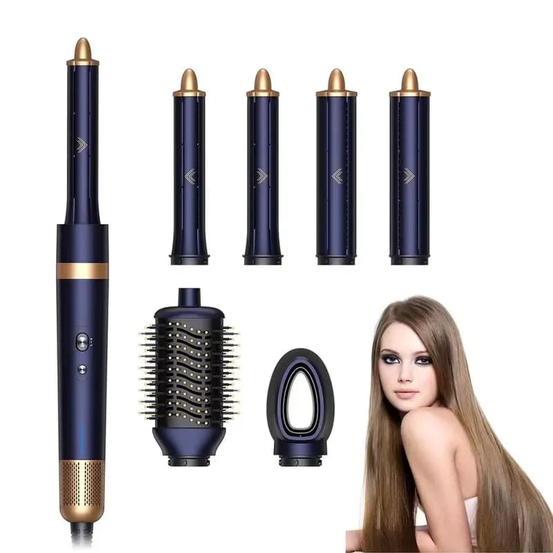 6 in 1 Hot Air Styler for Hair Dryer Multi Functional Styling Tool with Curling Iron and Straightener Professional Hair Dryer