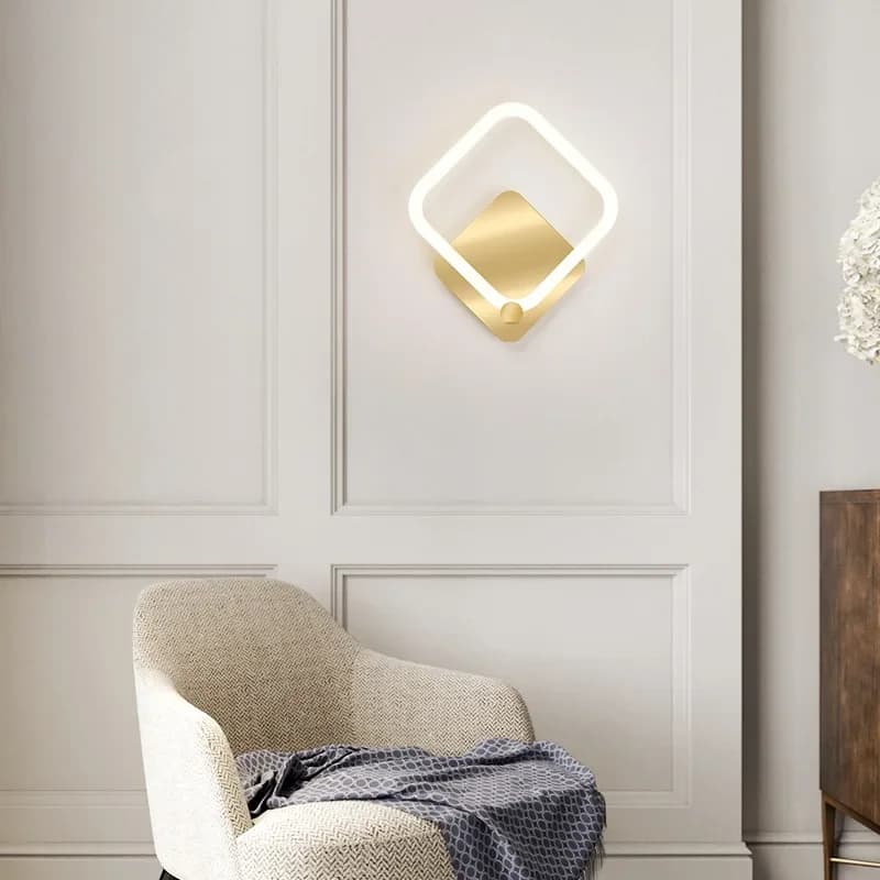 Lampada da parete moderna a LED in stile nordico, applique da comodino per camera da letto, soggiorno, divano, TV, hotel, comodino, illuminazione ad anello per interni domestici