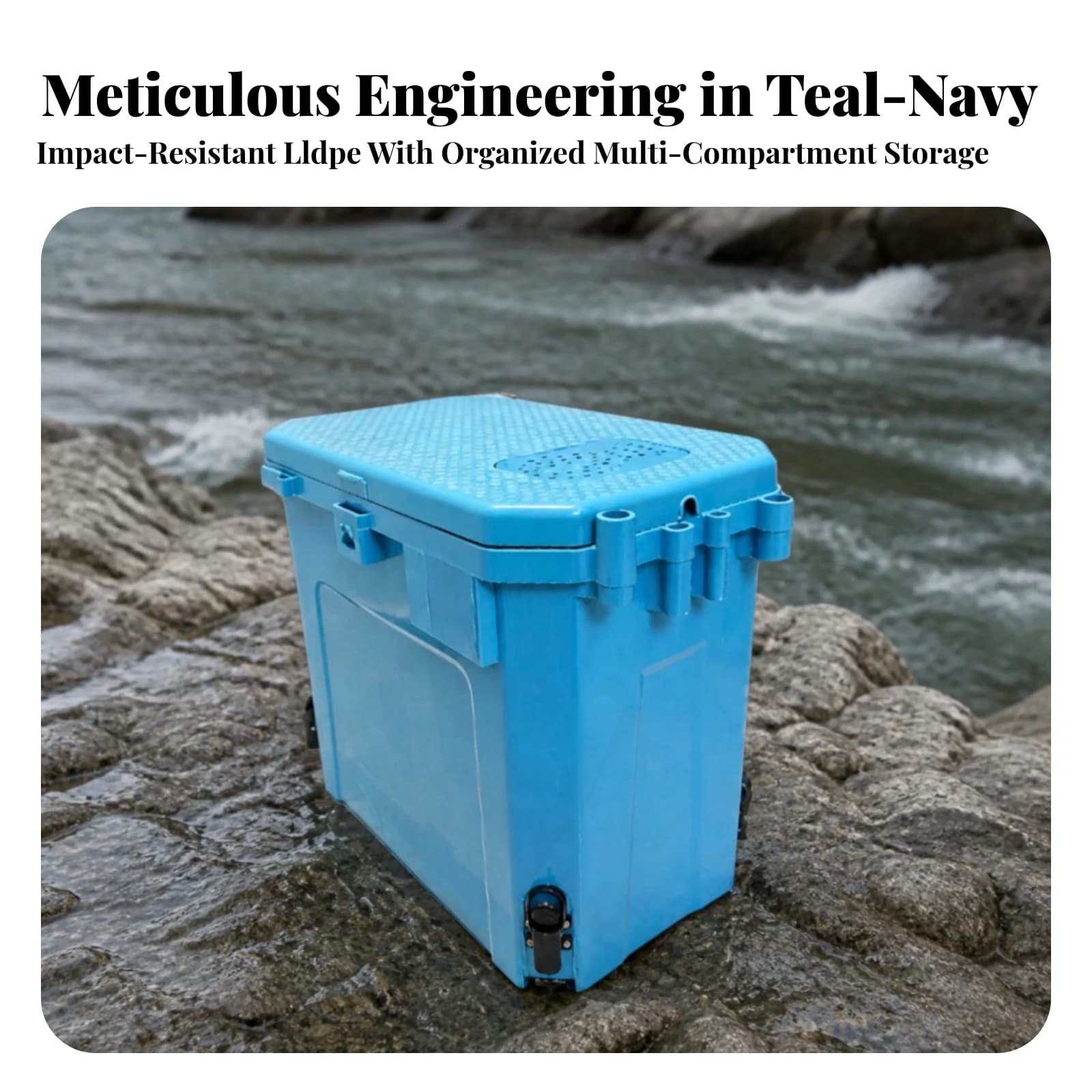 Fishing Box with Rod Holders Adjustable Tackle Box with Legs Fishing Storage Organizer Spacious Lightweight for Anglers