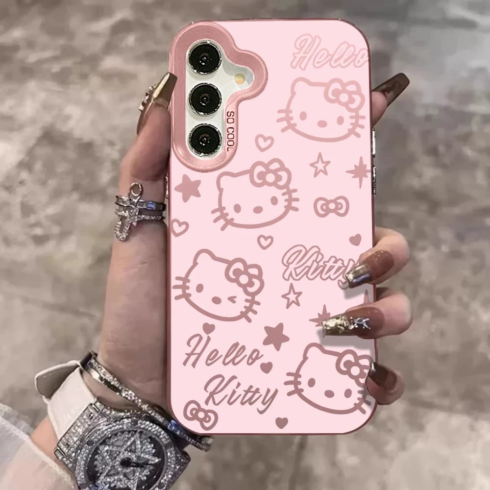 Custodia per telefono Sanrio Hello Kitty per Samsung Galaxy S26 S25 S24 Ultra S23 S22 S21 Plus A56 A53 A54 A53 A16 A26 5G Cover IMD Opaca