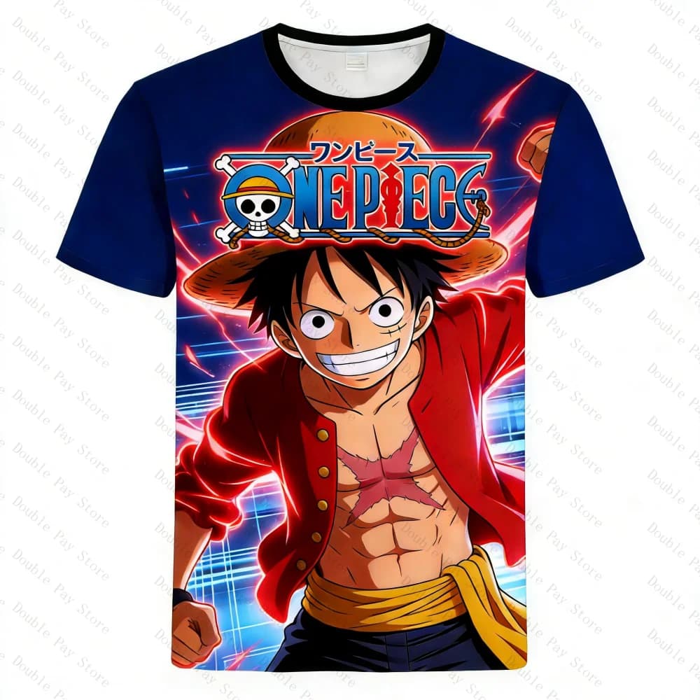 T-Shirt Cosplay del Re dei Pirati di One Piece, Maglietta Anime di Luffy, T-Shirt Y2k per Donne, Magliette Grafiche per Uomini, Top Casual per Bambini
