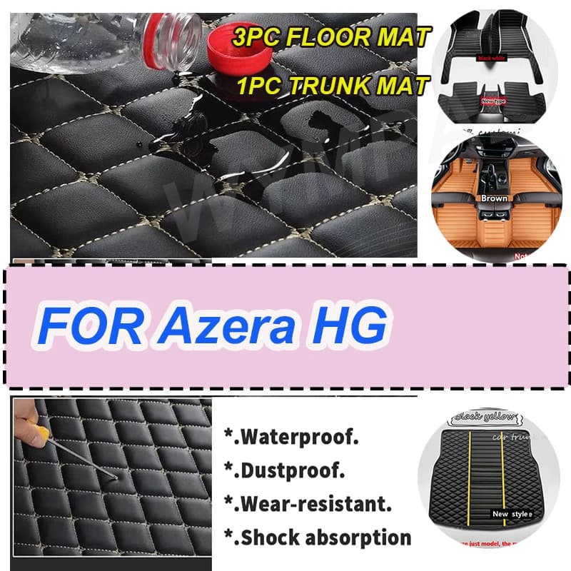LUSSO Car Mat for Hyundai Grandeur Azera HG 2012 2013 2014 2015 2016 2017 Waterproof Car Mats