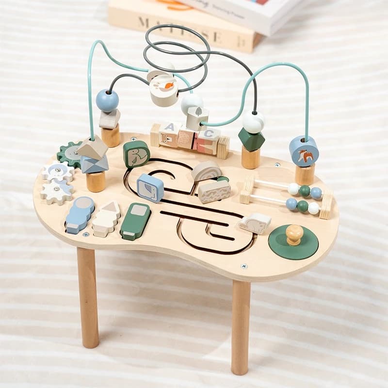 Montessori Early Education Occupato Board Giocattoli di legno Rotondi il tallone Baby Hand Eye Coordination Esercizio Puzzle Gioco da tavolo Regalo