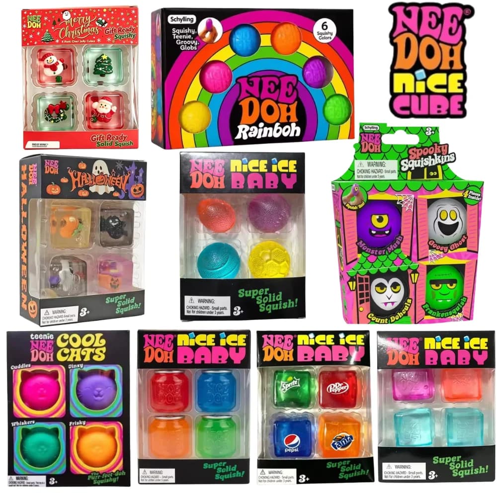 NEEDOH Mini 4-pack Set Nice Cube Stress Relief Squishy Cube Anti-Anxiety Squeeze Object Fidget Toy Holiday Gifts Set New 2026