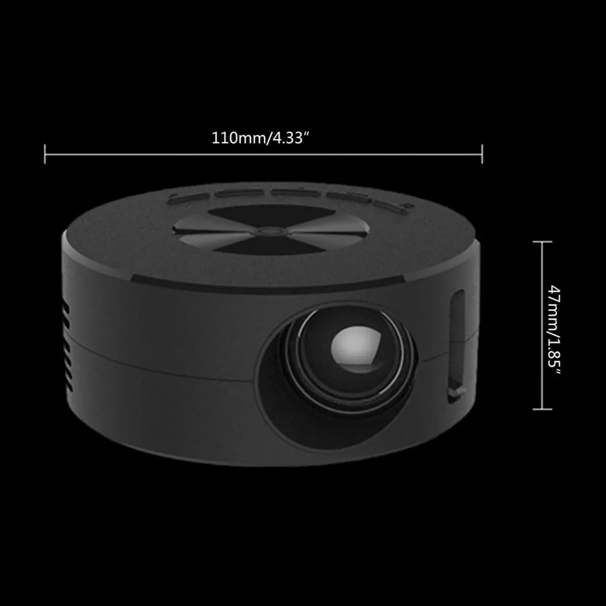 Proiettore LED YT200 Proiettore mini USB portatile con altoparlante incorporato per telecomando IPhone, altoparlante, compatibile con IOS