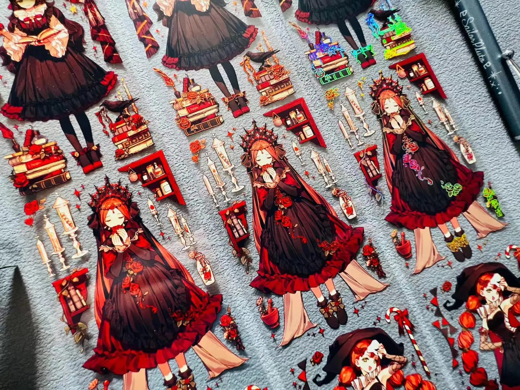 Fairy Midnight Witch Girl Washi PET Tape for Card Making DIY Scrapbooking Plan Decorative Sticker