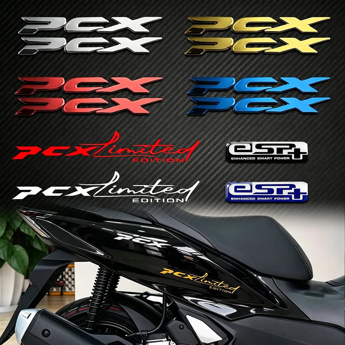 Adesivi Logo Emblema Moto per PCX 125 PCX 150 PCX 160 PCX Limited, Decalcomanie in Resina Epossidica per Carrozzeria Scooter, Accessori Moto