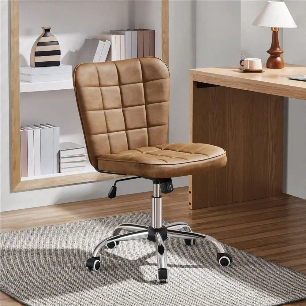 Sedia da gaming ergonomica Sedia da Ufficio Moderna Senza Braccioli con Schienale Trapuntato, Girevole a 360°, Regolabile in Altezza, Ergonomica