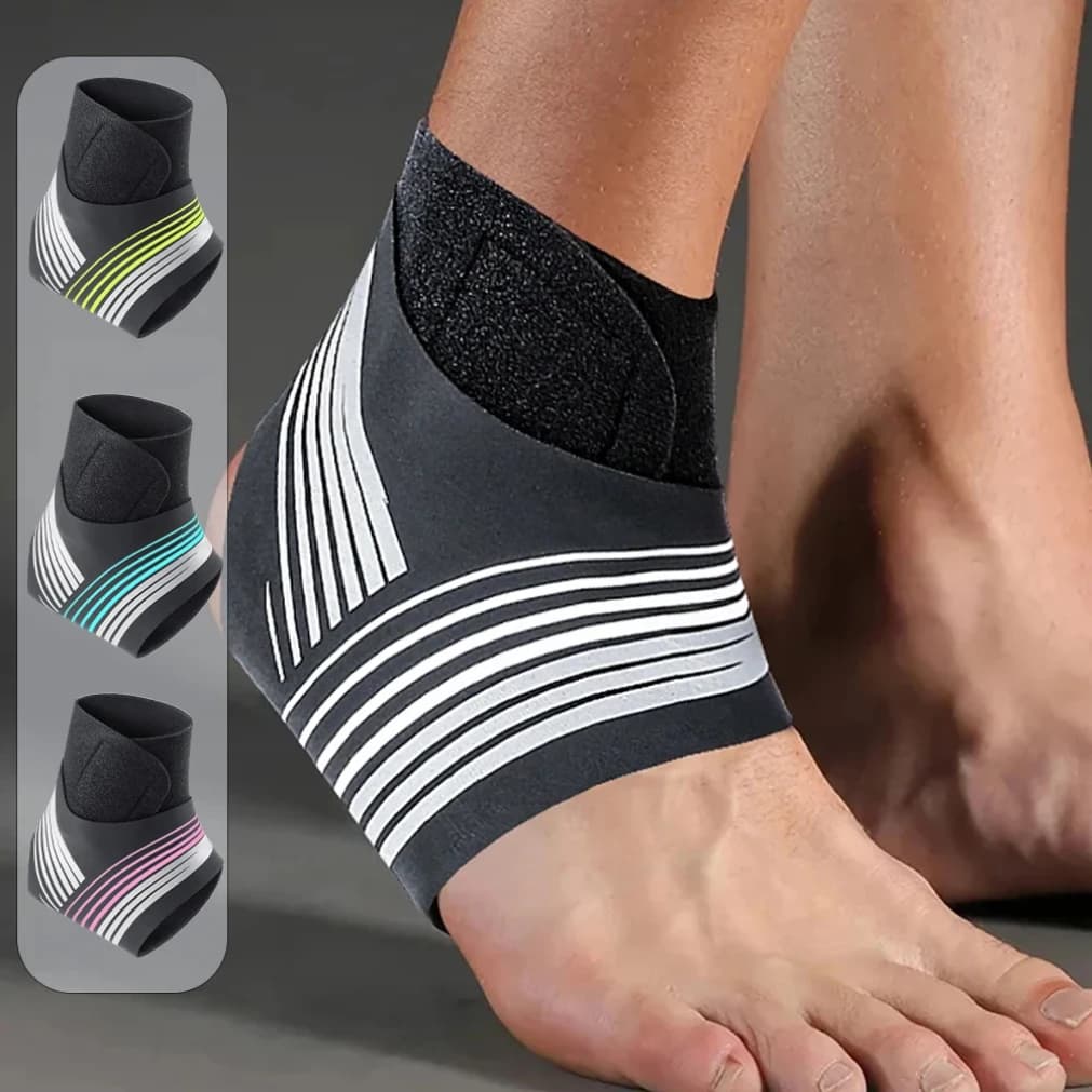 Cinturino sportivo per compressione della caviglia Stabilizzatore di supporto per caviglia Cintura per alleviare il dolore al tendine Protezione per caviglia da calcio per basket