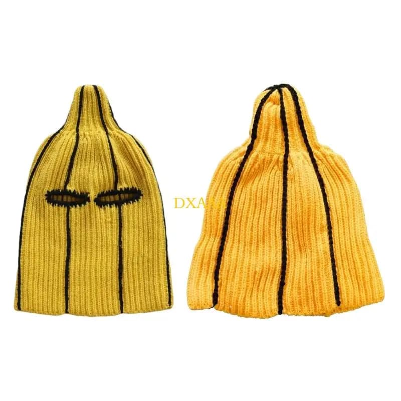 DXAA Cappello passamontagna a banana lavorato a maglia per festival Halloween Sport invernali unisex elastico
