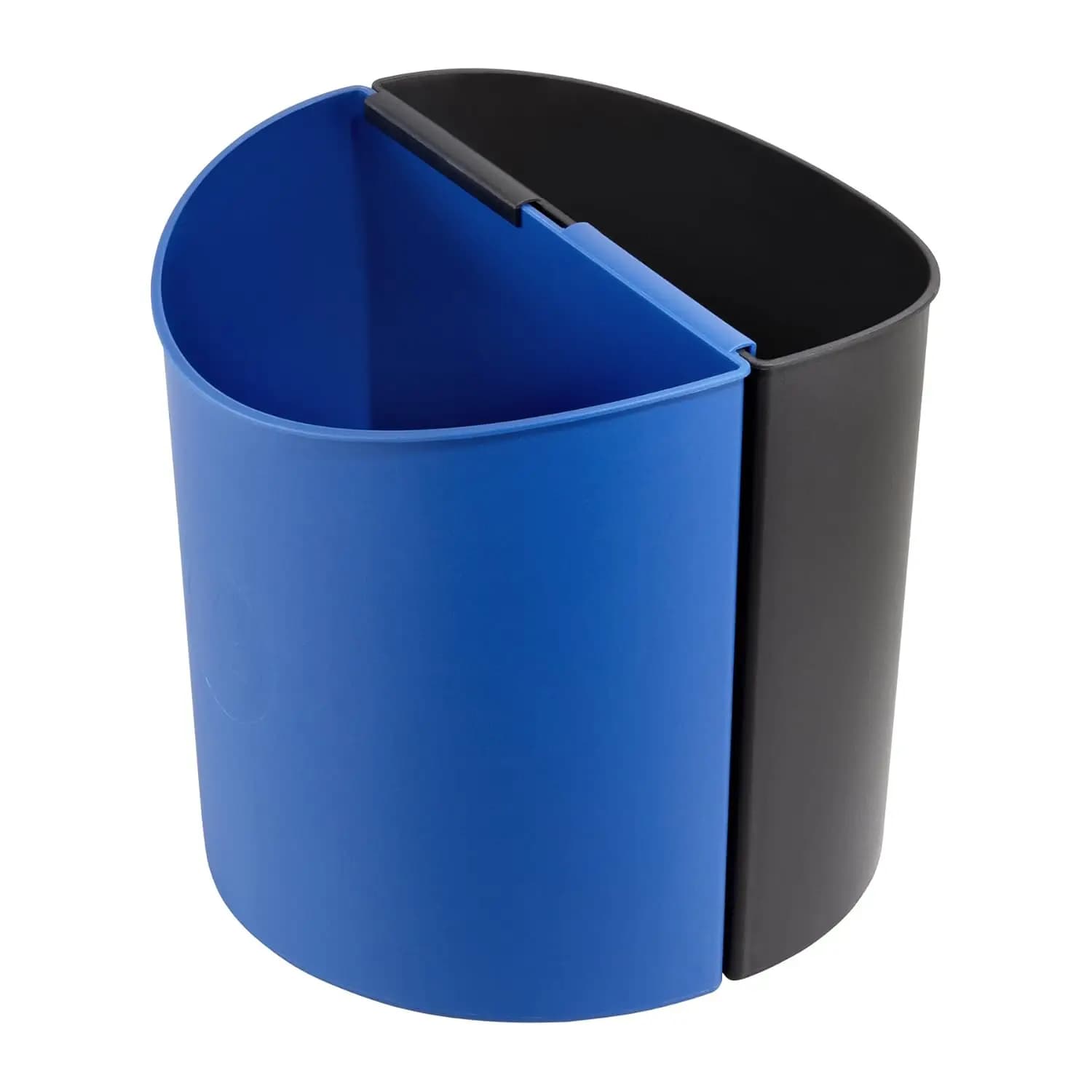 Set di Piccoli Bidoni per la Raccolta Differenziata, 3 Galloni, per Cucina e Ufficio, Uso Interno, in Nero e Blu