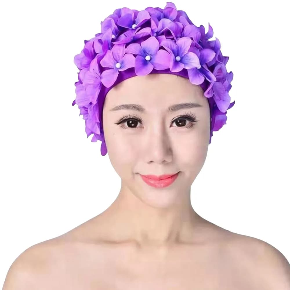 Cuffia da Nuoto Floreale 3D per il Tempo Libero, Elastica e Colorata, per Donne